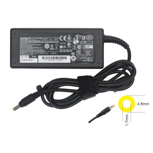 CARGADOR NOTEBOOK HP 18.5V 3.5A PIN PUNTA AMARILLA (4.8*1.7mm)